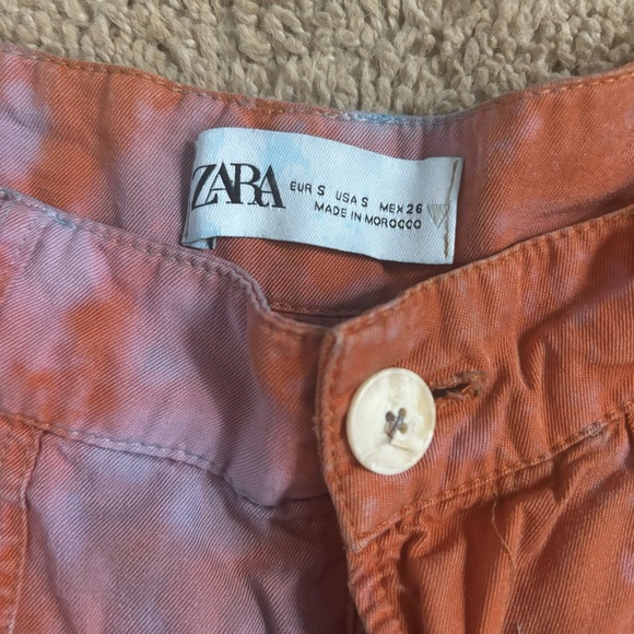 Orange and Blue Tie Dye Flare Pants Size S Zara Flare Pants - Picture 2 of 7